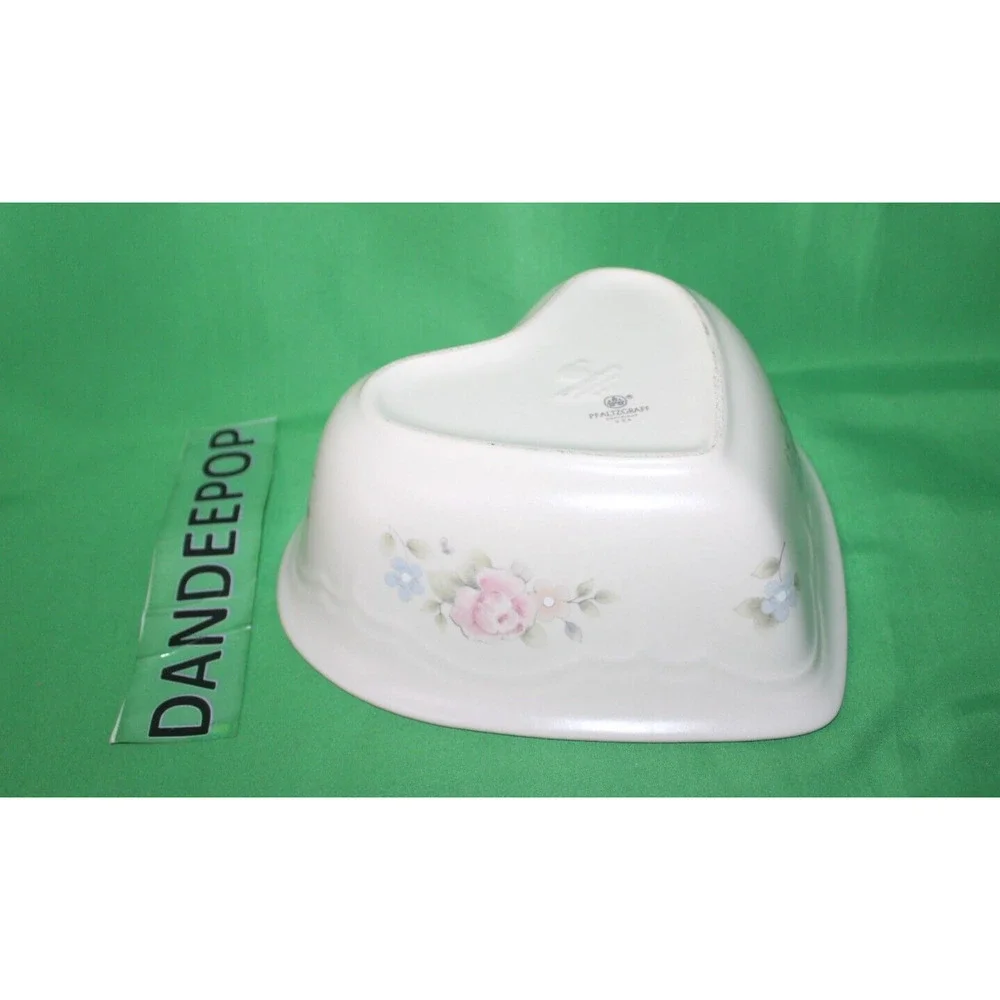Pfaltzgraff Heart Shape Tea Rose Pattern Stoneware Bowl